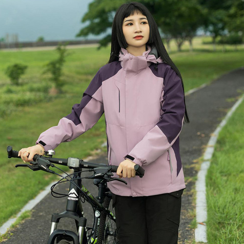 Three-in-one jacket, detachable velvet and thickened group clothing, corporate workwear, windproof jacket with printed logo