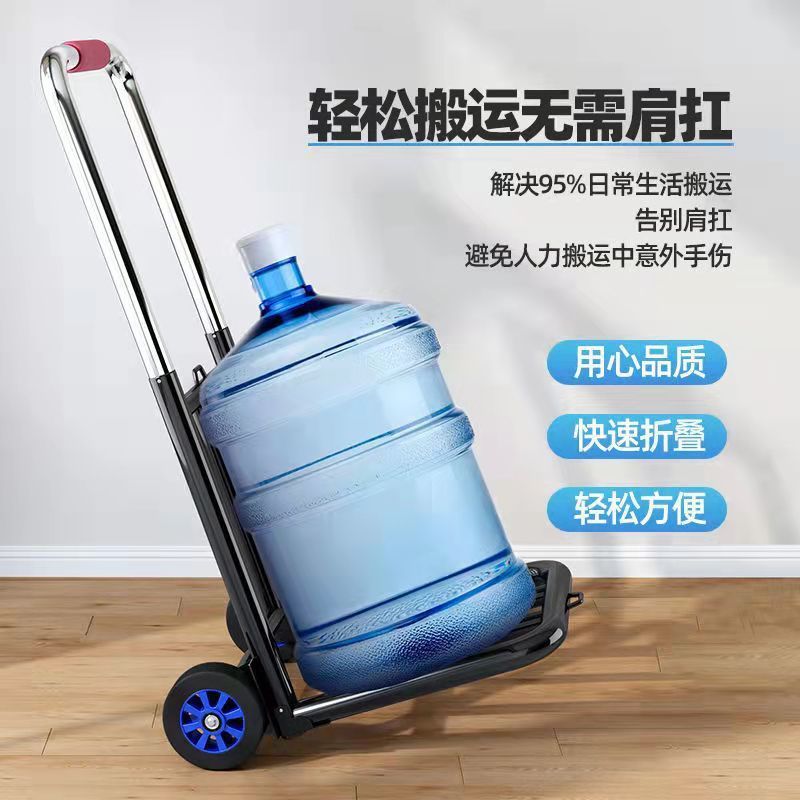 Folding Trolley for Home Use, Moving, Shopping, Market Stall, Lightweight Portable Luggage Cart, Iron
