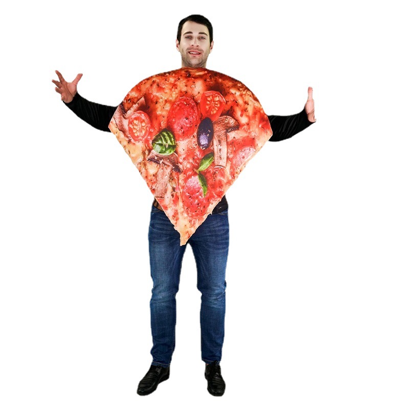 Spoof pizza en rodajas de Halloween ropa de fiesta etapa traje de rendimiento traje de cosplay traje de Mascarada