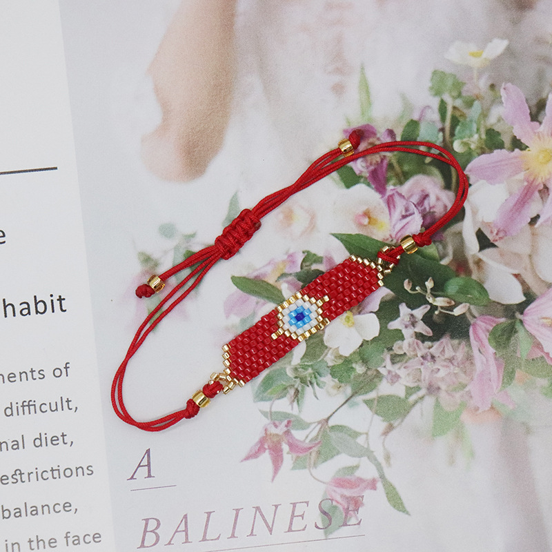 Devil'S Eye Pattern Women'S Gender Casual Bohemian Devil's Eye Beaded Rope Braid Women's Bracelets