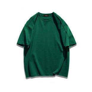 2025 Xinjiang algodón puro de fibra larga 180g cuello redondo hombres y mujeres color puro camisetas de manga corta ropa casual versátil de manga corta al por mayor