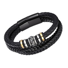 Cross-border best-selling DIY leather handmade woven bracelet genuine leather woven multi-layer men's leather bracelet vintage bracelet