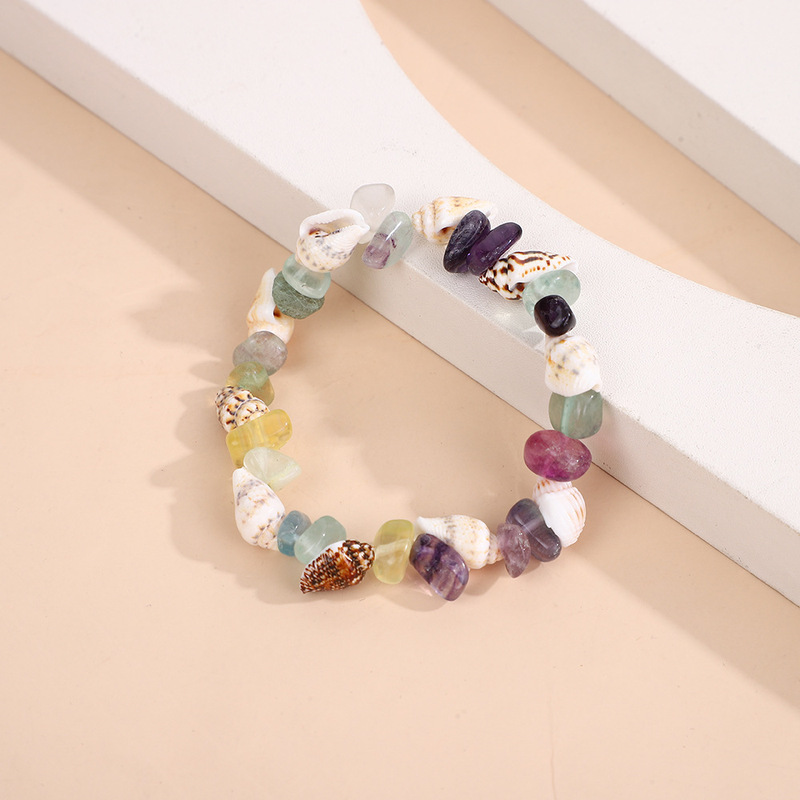 Cross-border Trade Fashion Jewelry Conch Rice Bead Turquoise Bracelet Beach Starfish Pendant Shell Crystal Bead Bracelet