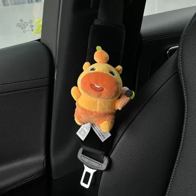 Capybara Lulu Car Seatbelt Shoulder Pad Car Seatbelt Cover Car Interior Decoration Anti-Neck Strain (Seat belt shoulder pad) - ice-cream-lulu