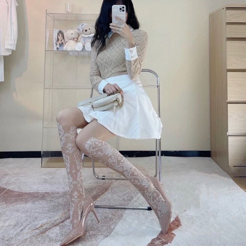 Pattern Venus Jacquard White Stockings Thin Spice Girls Carey Slim JK Black Silk Lori Lolita Socks Soft Girls Pattern Venus Jacquard White Stockings Thin Spice Girls Carey Slim JK Black Silk Lori Lolita Socks Soft Girls