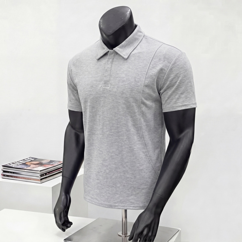 Korean Style Summer Shirt Men's Trendy Slim Fit Fashion Brand 2026 New Model Turn-Down Collar Short-Sleeve T-Shirt Polo Shirt