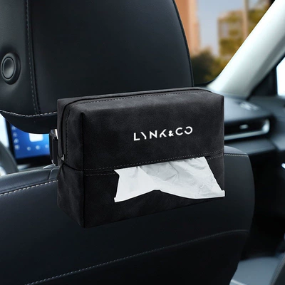 Car tissue box/set tissue boxes, car-mounted tissue boxes for - lynk-co-premium-black-suede-tissue-bag