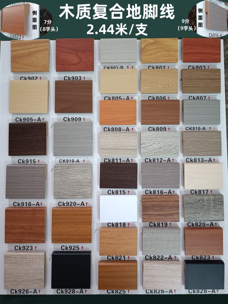 木质密度板踢脚线木纹MDF踢脚板强化复合地脚线木地板墙角线白色