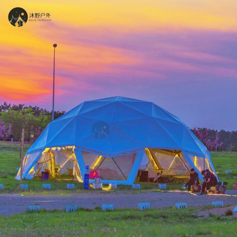 Campamento al aire libre Muye gran cúpula campamento tienda de techo gran esfera tienda de exhibición de sombra a prueba de lluvia
