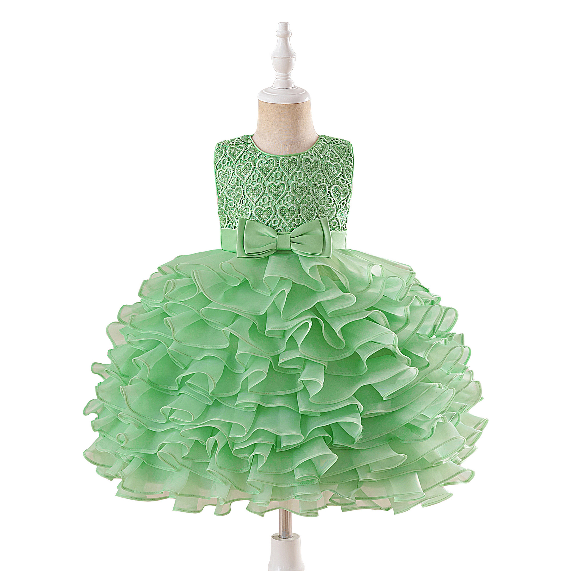 Europa y los Estados Unidos nuevos vestidos infantiles niños y medianos vestidos de pastel de malla multicapa vestidos de piano vestidos de novia vestidos de princesa