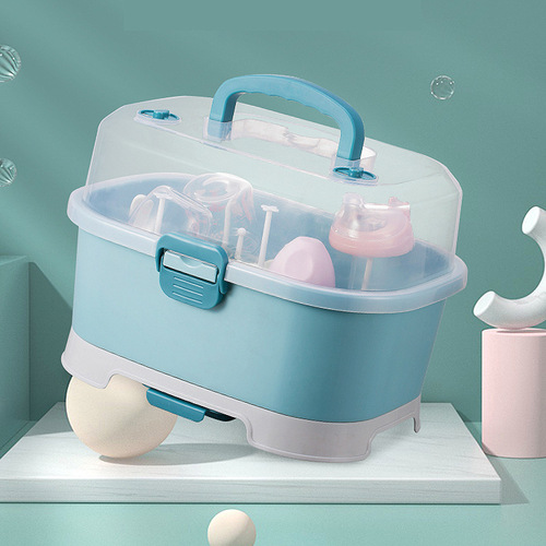 Baby bottle storage box portable portable baby milk powder box children dustproof drying rack factory wholesale