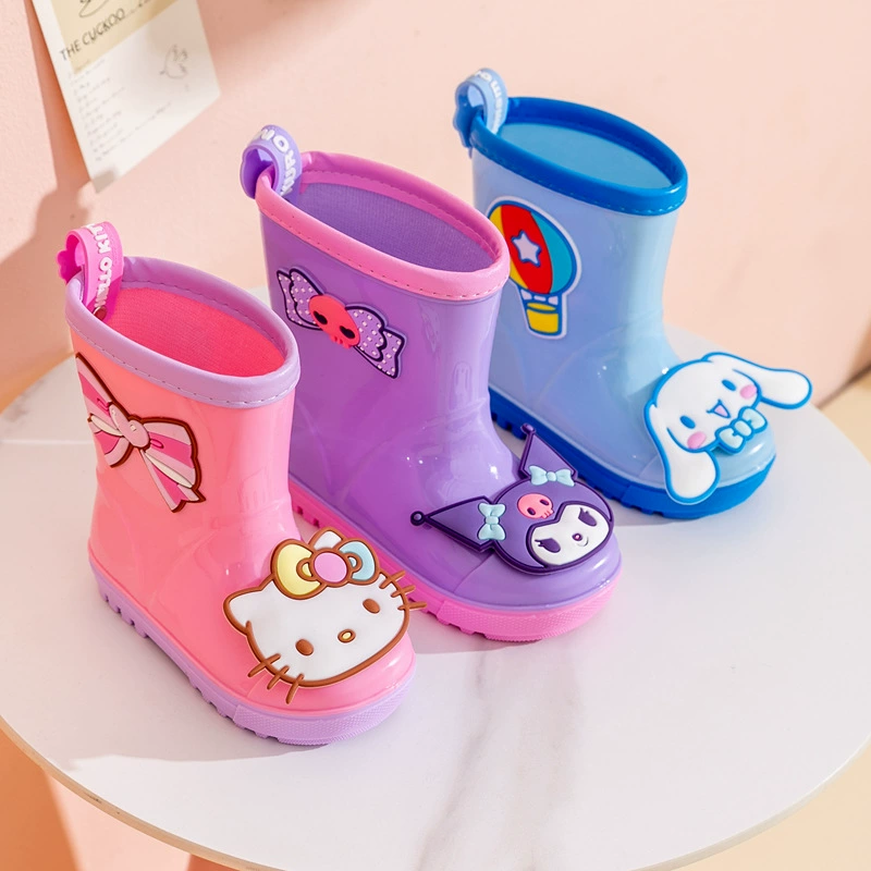 Санри-кур Hello Kitty, детский дождевик, мультфильм обувь, нескользящие сапоги для раннего возраста, обувь