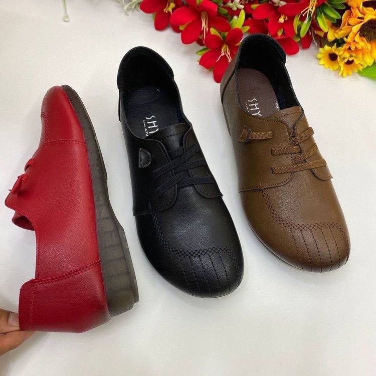 Zapatos de la mujer superficial Lefour zapatos de cabeza redonda primavera y otoño zapatos de mediana edad zapatos casuales zapatos de mujer fábrica al por mayor