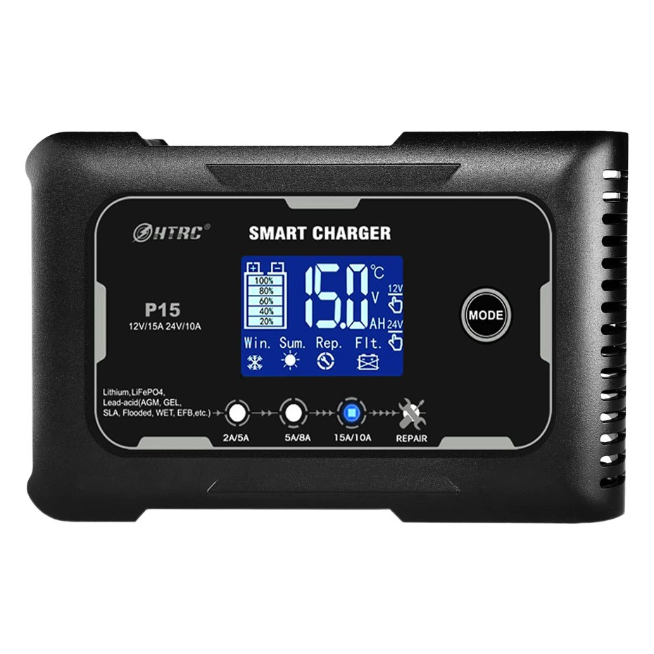 Зарядное устройство для автомобильного и мотоциклетного аккумулятора 12V15A24V10A, свинцово-кислотный аккумулятор AGM, интеллектуальное зарядное устройство для ремонта
