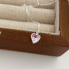 Zirconium, necklace, chain for key bag , brand pendant heart shaped, 2022, silver 925 sample