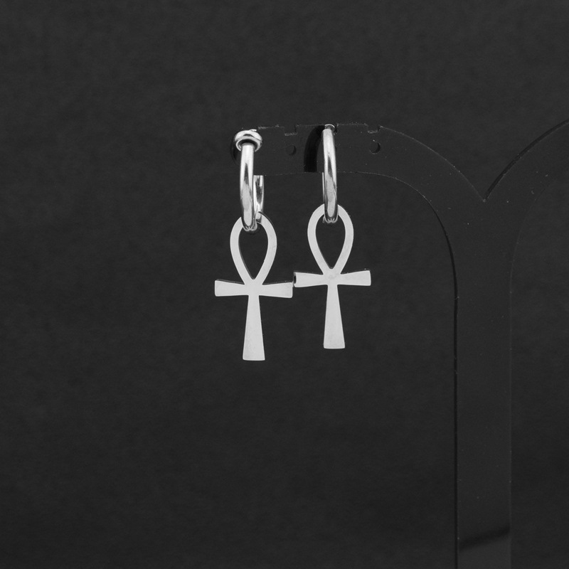 4g Weight Stainless Steel Ear Needle Material Drop Earrings Classification 1 Piece Quantity Holiday, Daily Occasion Stainless Steel Material Cross Pattern Unisex Gender Polishing Design Casual, Simple Style Style 1 Piece Casual Simple Style Cross Polishing Stainless Steel Drop Earrings 2