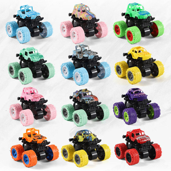 Internet-famous inertia four-wheel drive off-road vehicle children's boy model car stall stunt toy car fall-resistant car