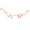 Birthday party Happy Birthday pulls flag, rose golden black gold, 18 40 50 70 birthday banner