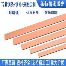 T2紫铜排母线排 接地铜条铜扁条 镀锡打孔折弯加工导电铜排定制