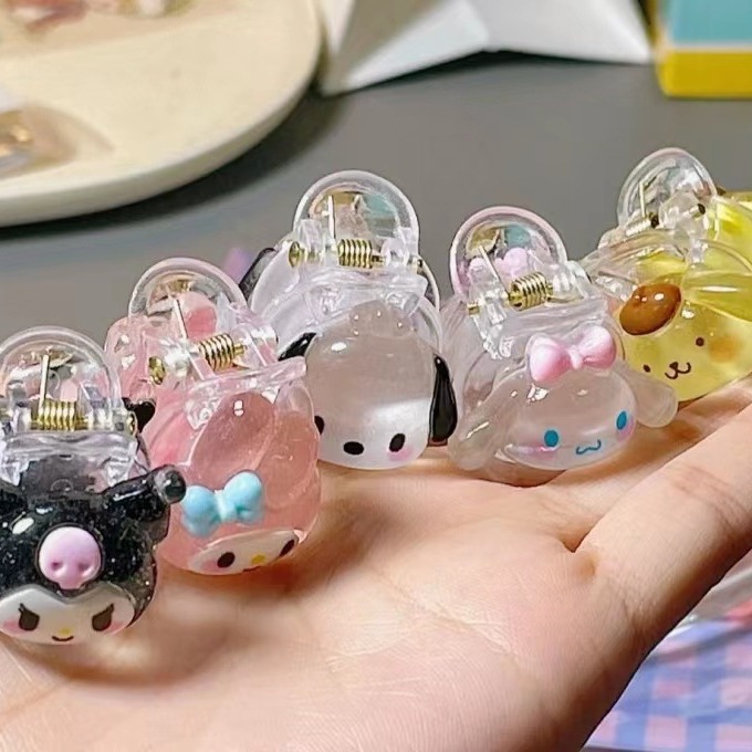 Fine Flash Sanrio New Japanese Style Cute Sweet Small Claw Clip Kulomi Cartoon Bangs Clip High Pony Tail Hairpin