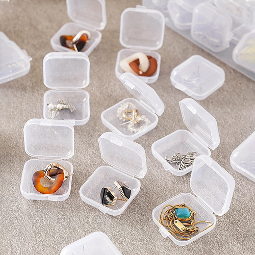 PVC anti-oxidation transparent plastic storage box portable large-capacity dust-proof box necklace earrings organizing jewelry box