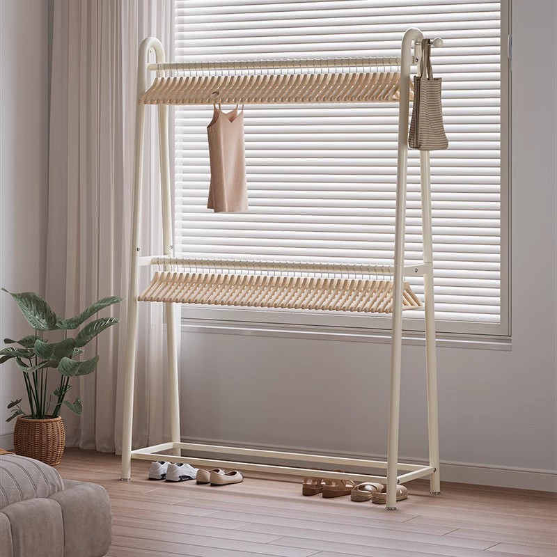 Percha de sombrero percha de ropa de piso para dormitorios caseros percha de ropa de aire de doble capa percha de ropa de aire simple percha de ropa interior