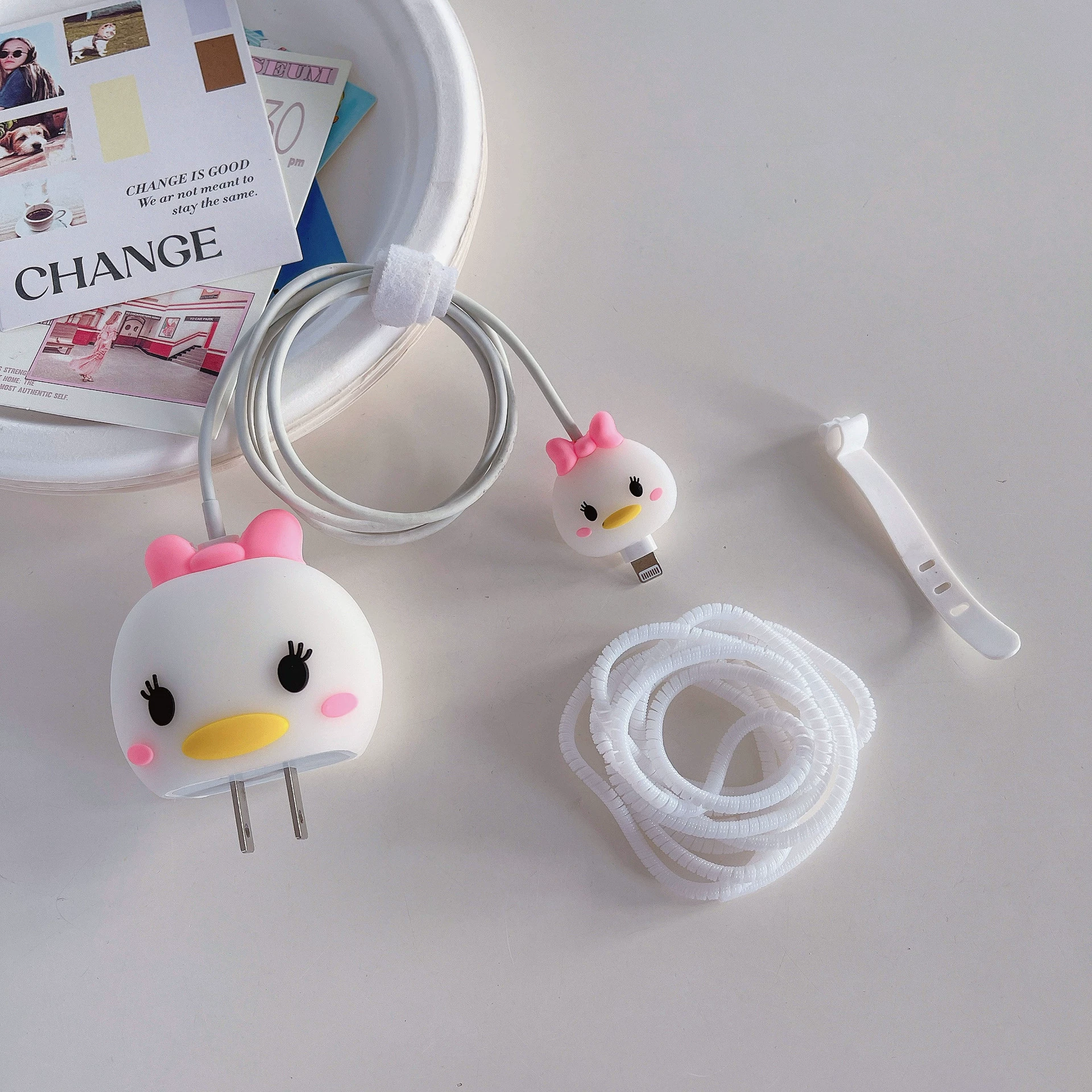 Apple, cartoon charger, protective case, 20W