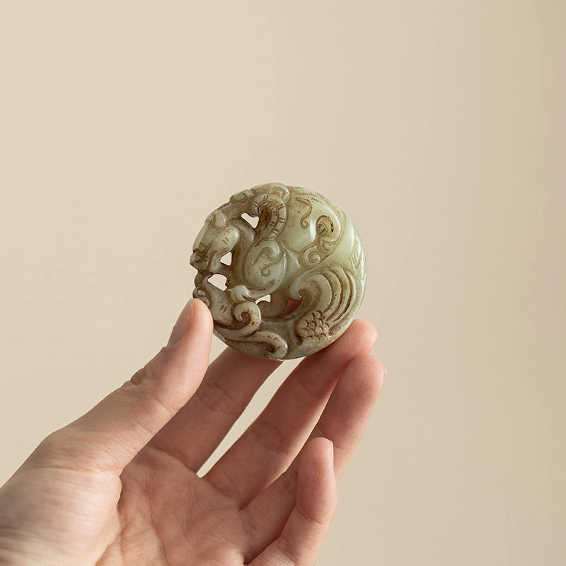Подвеска из нефритовых антикварных деталей из нефрита из нефрита из нефрита