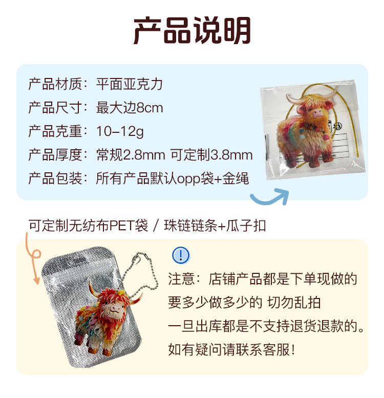 Acrylic Flat Salted Fish Car Decoration Pendant