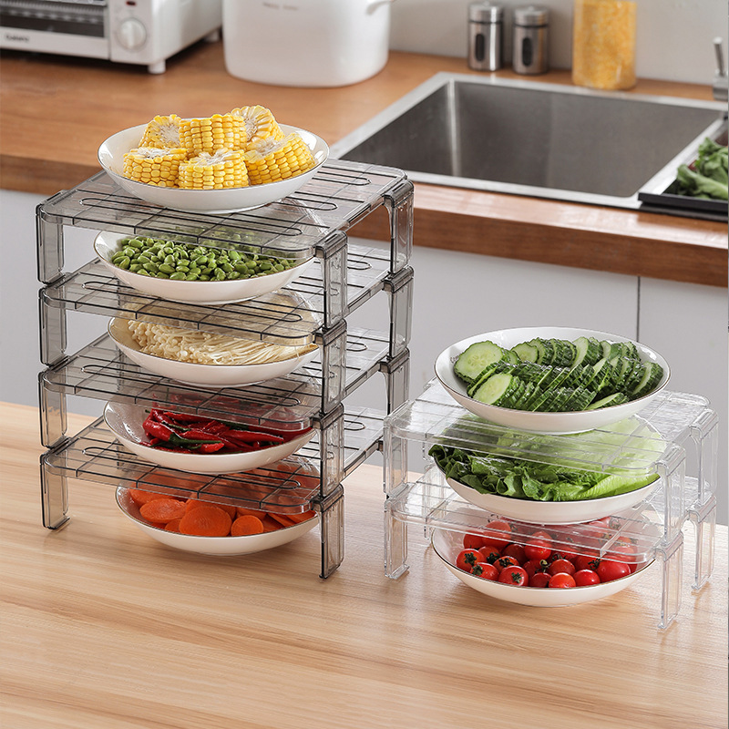 5ZV7冰箱置物架內部分層隔板廚房家用冰櫃放剩菜碗盤整理架塑料收