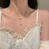 Brand metal necklace from pearl, pendant with tassels, chain for key bag , Japanese and Korean, orchid, 2022 collection