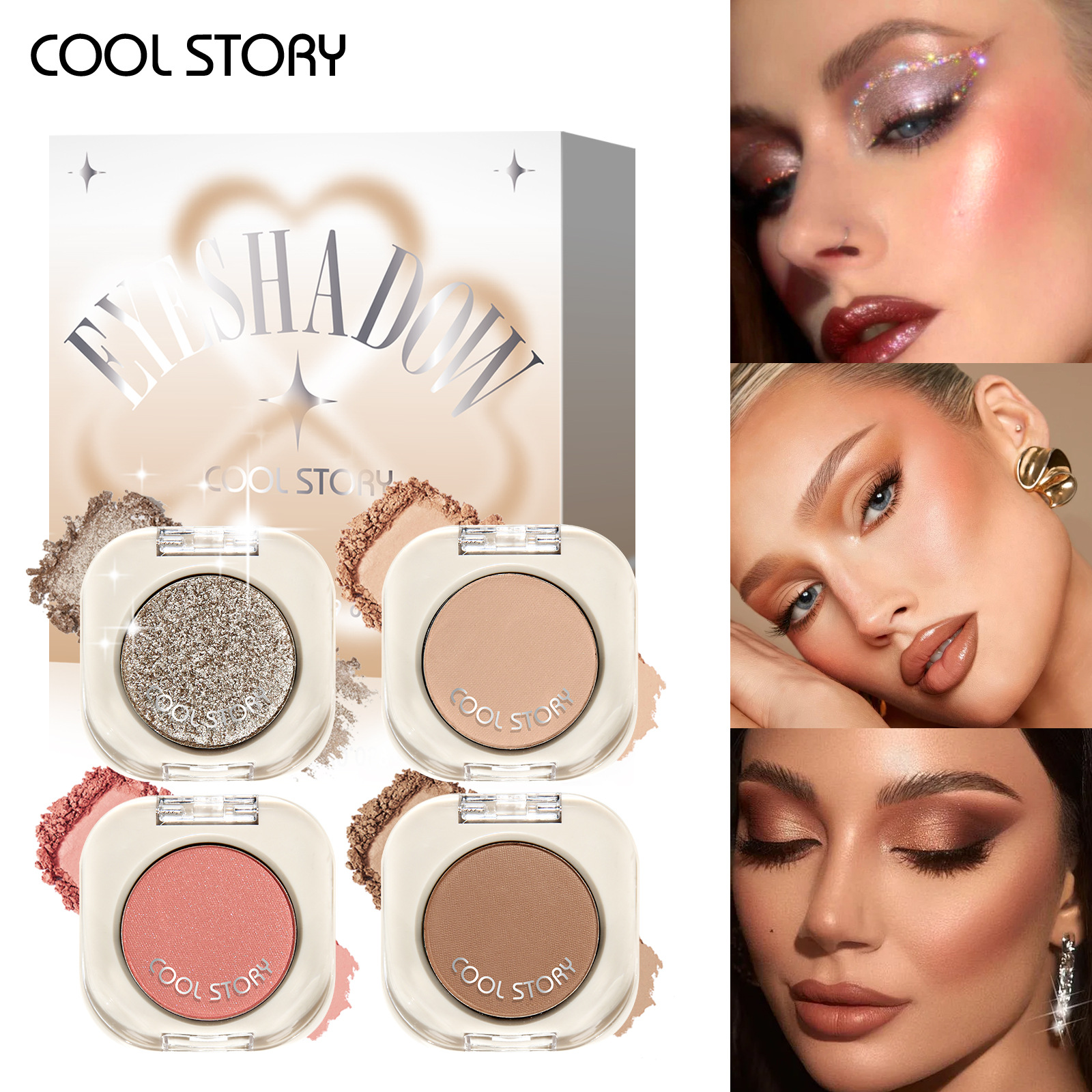 New Eye Shadow Set Cool Story Eye Shadow Palette Pearlescent Matte Nude European and American Eye Shadow Cross-Border Eye Makeup