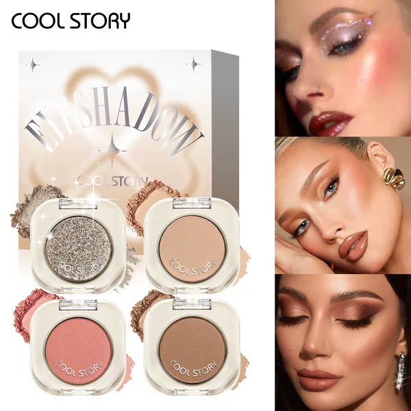 New Eye Shadow Set Cool Story Eye Shadow Palette Pearlescent Matte Nude European and American Eye Shadow Cross-Border Eye Makeup
