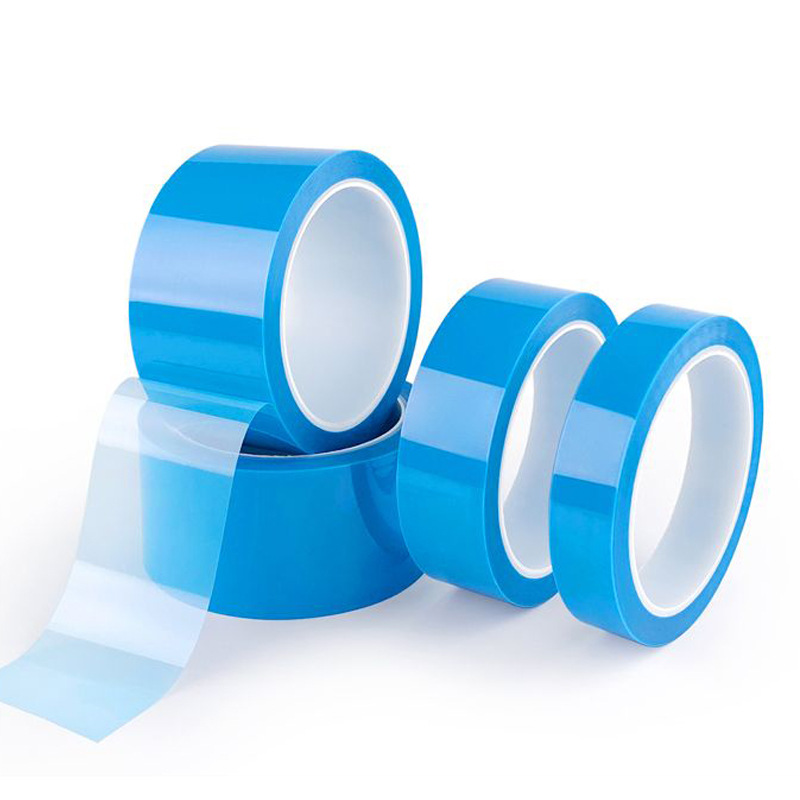 Cinta de refrigerador azul de pet Cinta hecha a mano transparente resistente a altas temperaturas y fácil de rasgar Cinta de fijación UV sin costuras de una cara