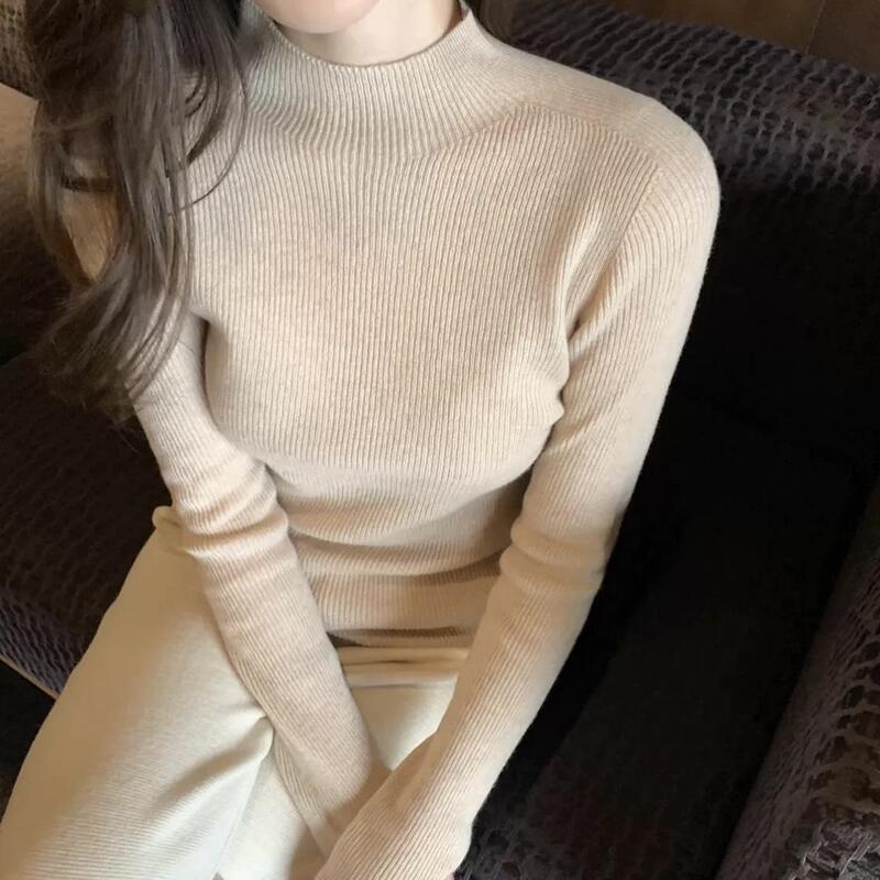 [Full Seamless] 360g 2025 Autumn and Winter New Style Knitted Half-Turtleneck Slimming Pullover 2026 New Style