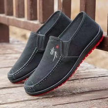 新款老北京帆布鞋布鞋男士牛筋底鞋子休闲透气一脚蹬布鞋时尚舒适