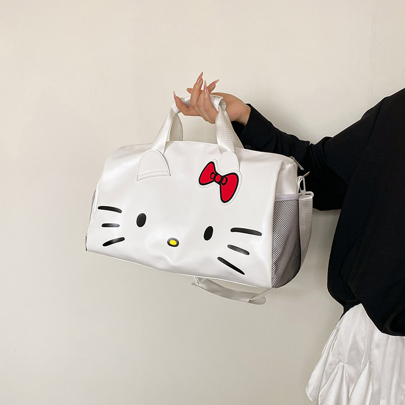 Large Capacity Travel Bag Hellokitty Cartoon Cute Large Bag with Bow Hello Kitty Handbag Crossbody