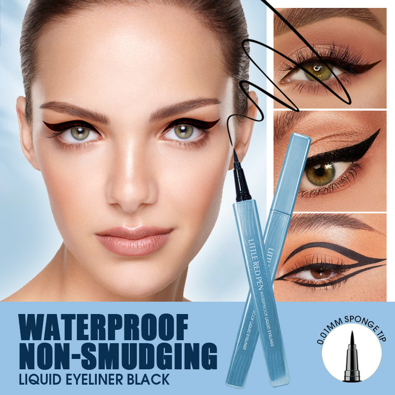 PAGE VINE sin maquillaje, impermeable, a prueba de sudor, sin manchas, sin maquillaje, delineador de ojos líquido extremadamente fino de larga duración, transfronterizo femenino