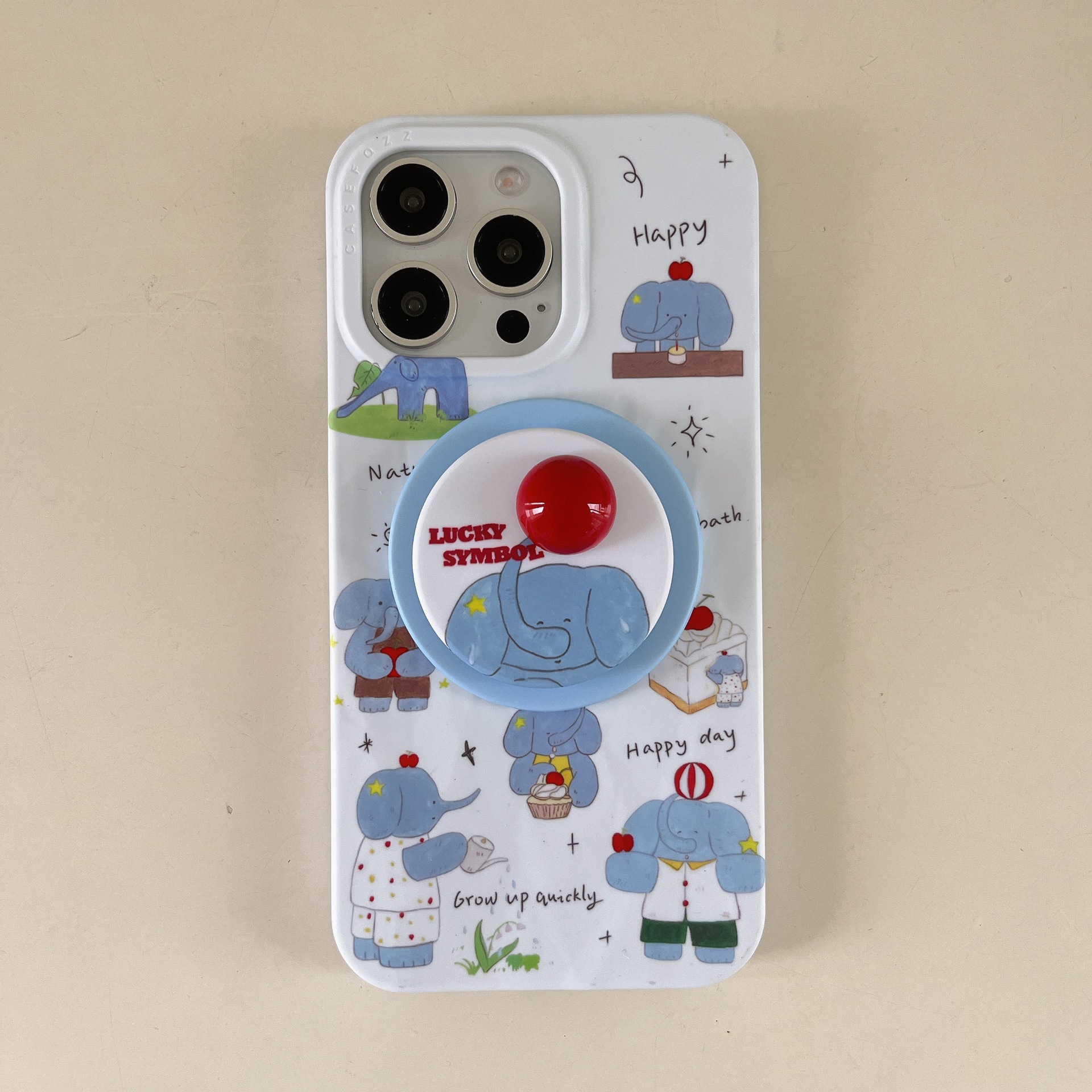 Elefante de dibujos animados japonés y coreano para Apple 16ProMax funda para teléfono móvil 15Pro magnético 14/13 nuevo 14Pro femenino 16P