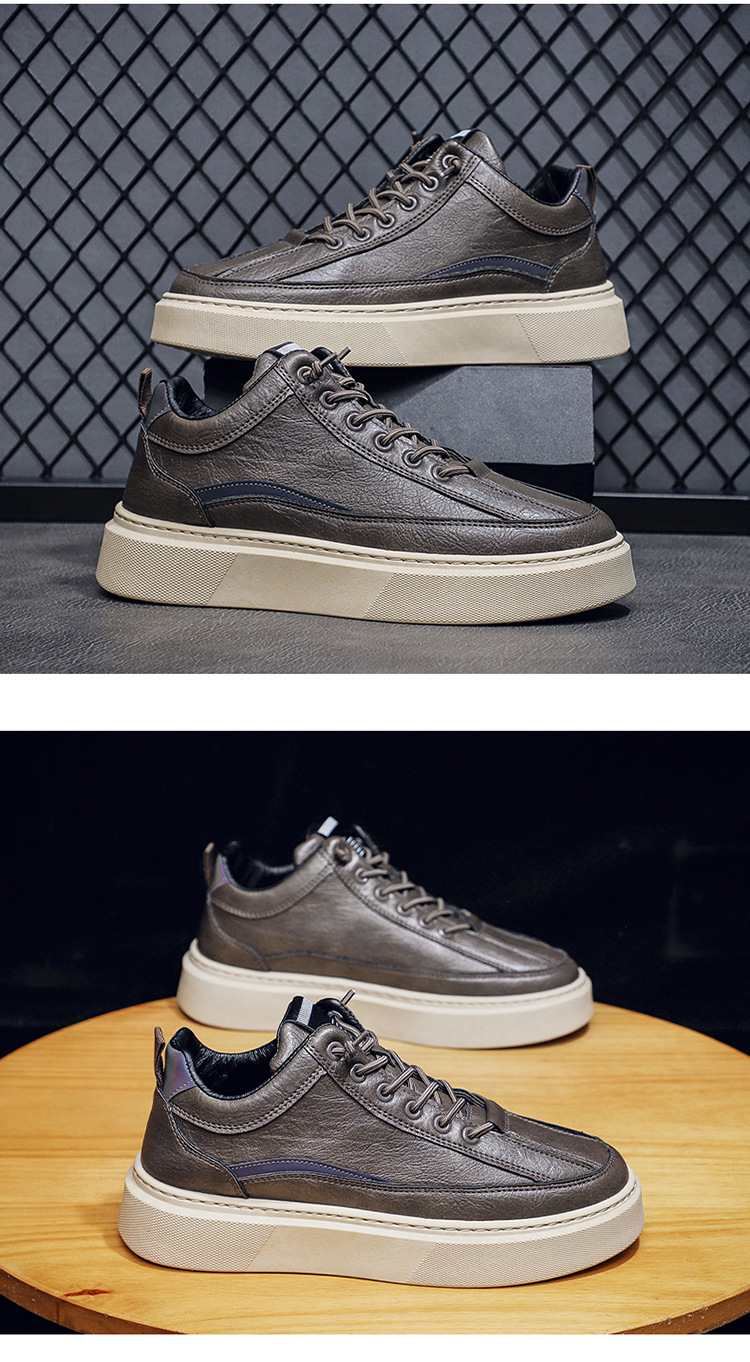 New autumn thick soled men's sports shoes low top feet to increase height non slip casual shoes men's versatile shoes_voghion.com