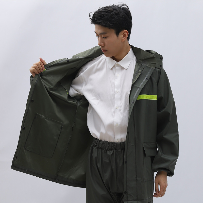 Thickened Knitted Cloth Raincoat Rain Pants suit Split Electric Car Takeaway Rider Adult Men's and Women's Full Body Rainstorm Protection