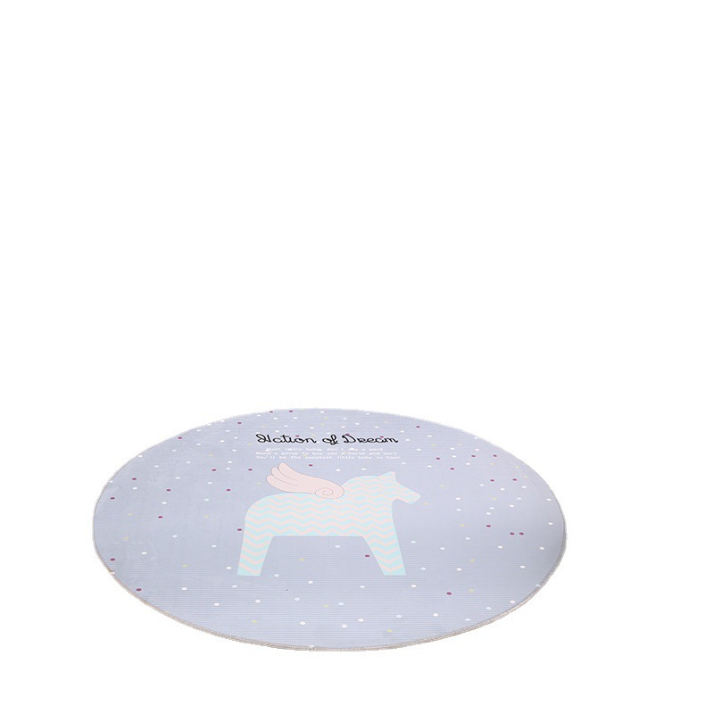 Fábrica personalizada comercio exterior cristal lana impresión de transferencia 3D alfombra redonda sala de estar dormitorio junto a la cama dibujos animados OEM hogar image 6