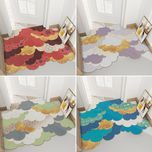Cuttable net red wire circle floor mat entrance door mat door carpet entry door dust removal household soil-rubbing outdoor foot mat