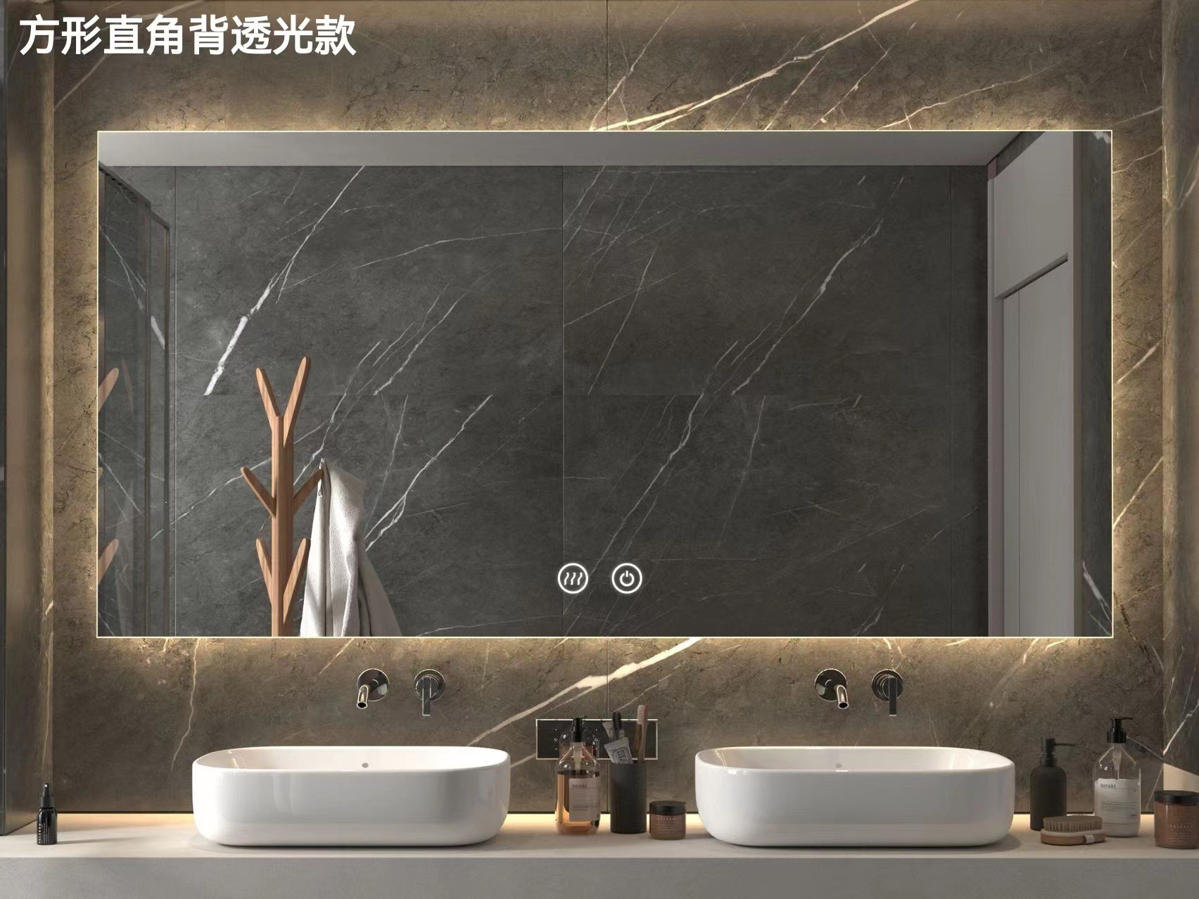 一件定制超白玻智能LED镜高清侧发光浴室镜卫浴镜梳妆镜卫生间镜-阿里巴巴