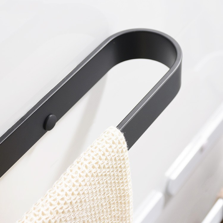 Toallero de baño sin perforación, barra simple nórdica blanco o negro