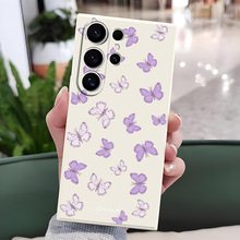 独立站适用紫色蝴蝶三星A53/A15保护套S23磨砂TPU手机壳S25硅胶壳