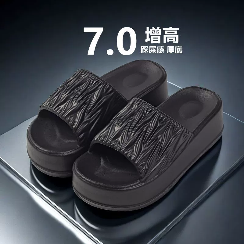 Женские босоножки на высоком каблуке с толстой подошвой, лето 2024, новая верхняя одежда, модные и универсальные нескользящие пляжные тапочки