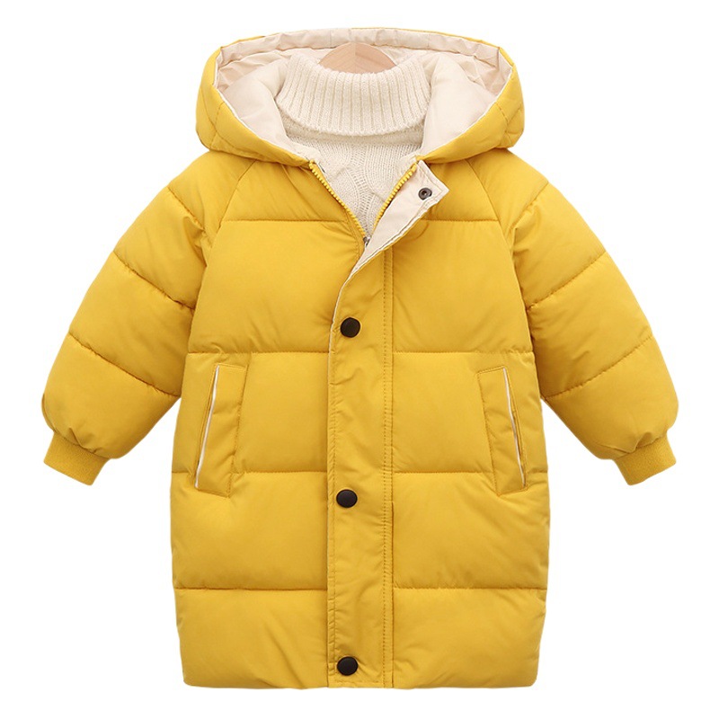 Ropa de algodón acolchada para niños Ropa de invierno para niñas de longitud media para niños Ropa de algodón acolchada para niños de estilo coreano Chaqueta de algodón acolchada para bebés engrosada ropa de abajo