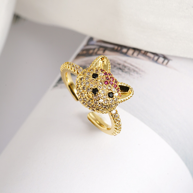 Anillo de oro de Gufa Shacha 18k de diamantes de anillo de oso para mujeres lujosas joyerías transfronterizas que no se desvanecen