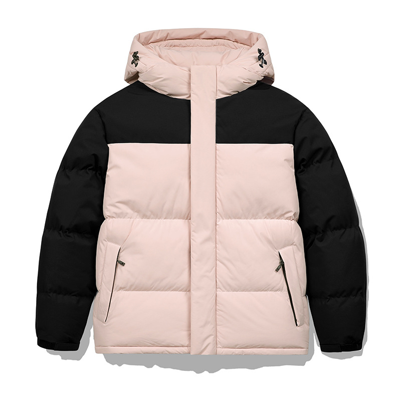 Cross-border engrosado empalmado chaqueta de algodón casual para hombres y mujeres chaqueta con capuzas pareja pan de algodón